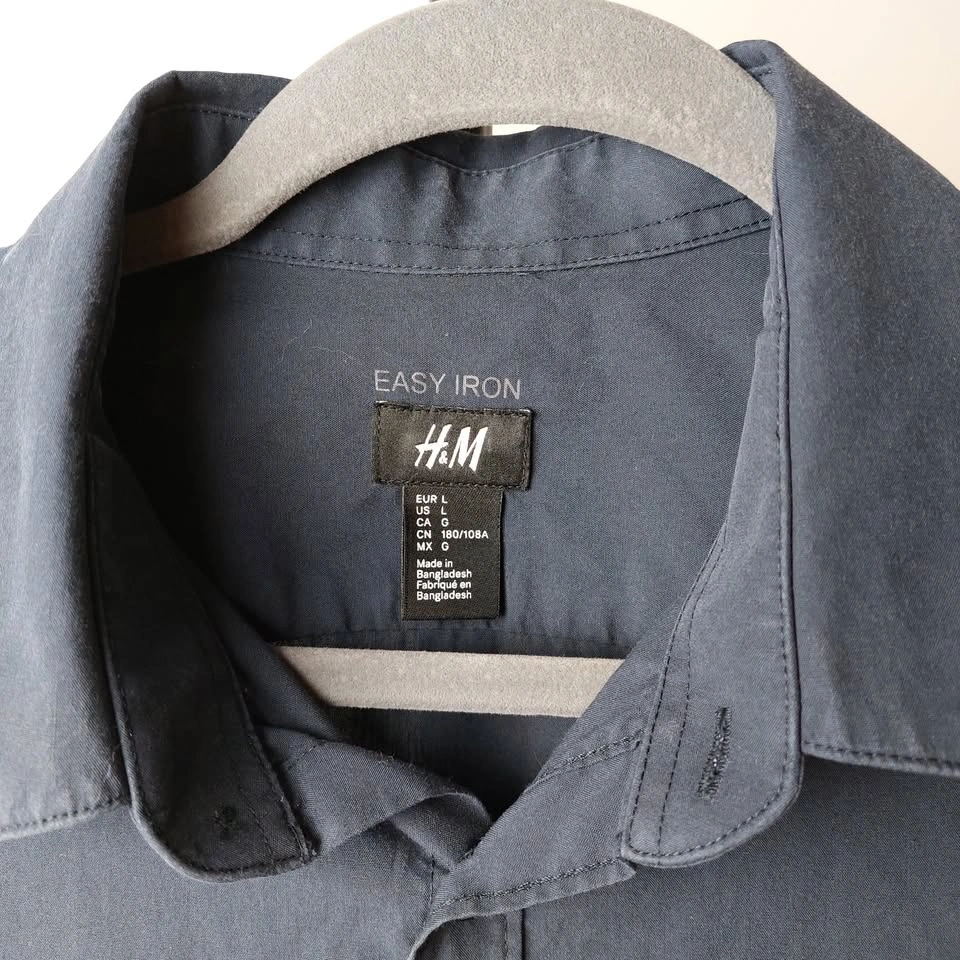 Mens Dress Shirts Lot Bundle: 2x L (Black, Navy) - photo 3