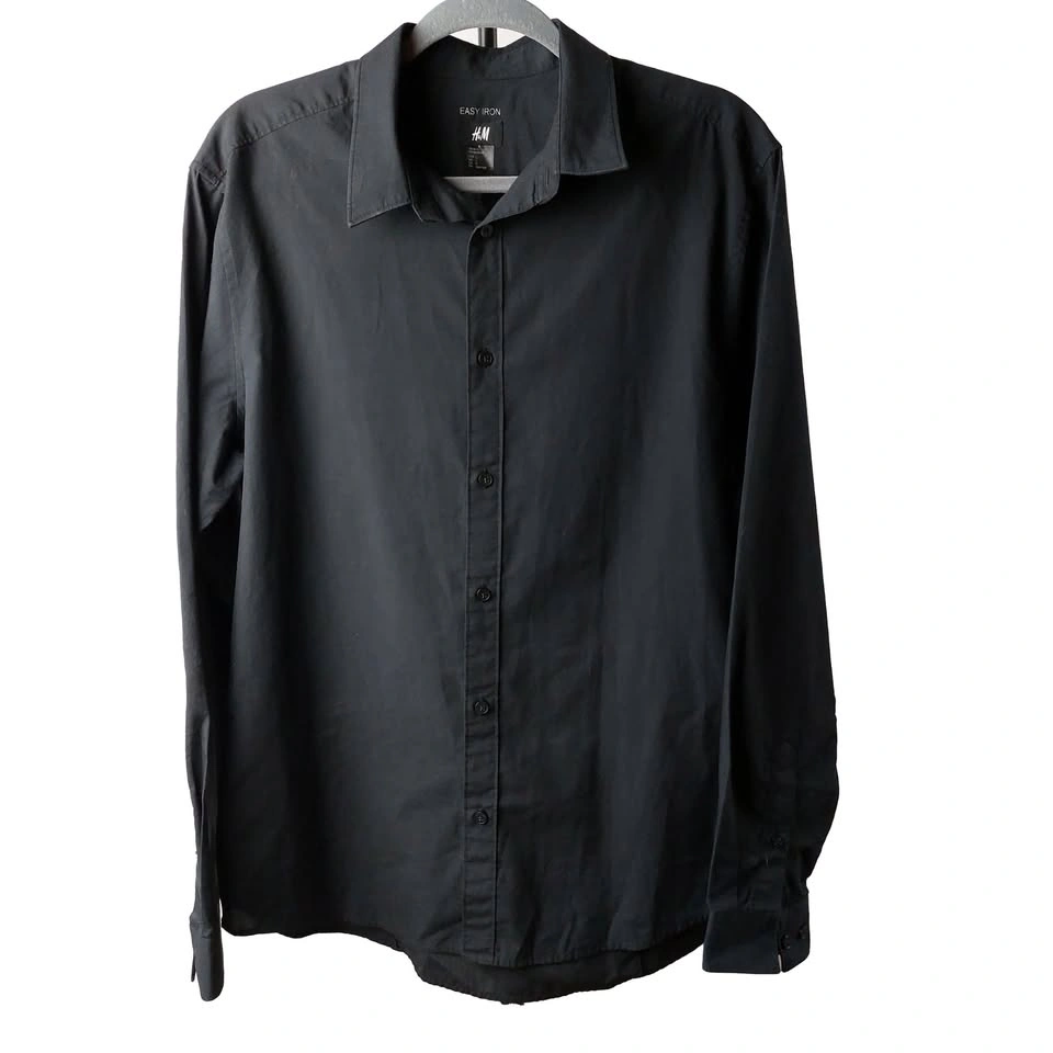 Mens Dress Shirts Lot Bundle: 2x L (Black, Navy) - photo 4