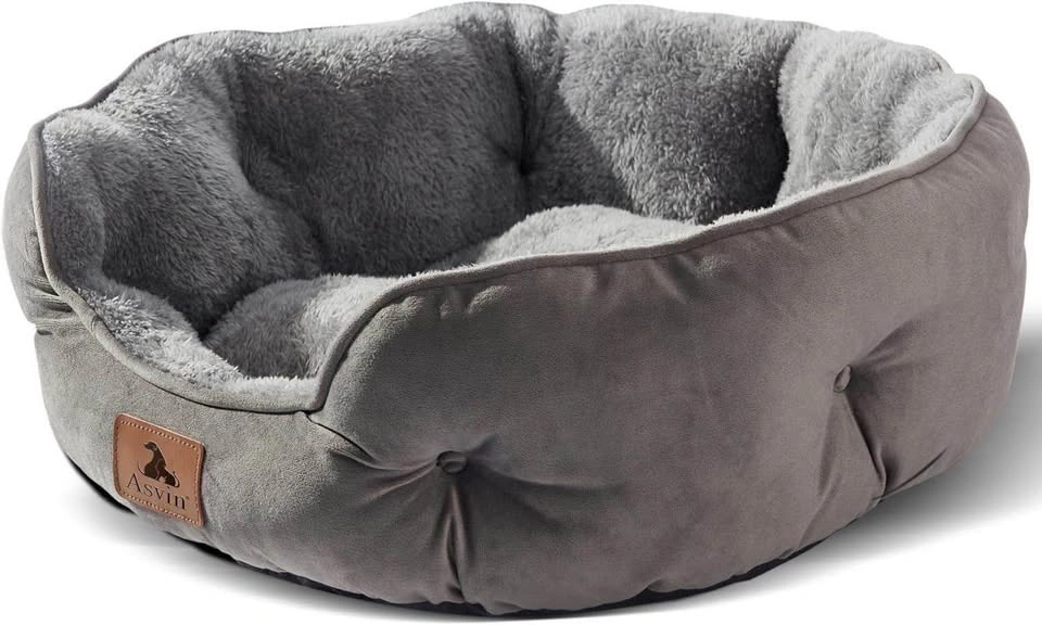 Asvin Comfy Grey Pet Bed for Cats Small Dogs - photo 2