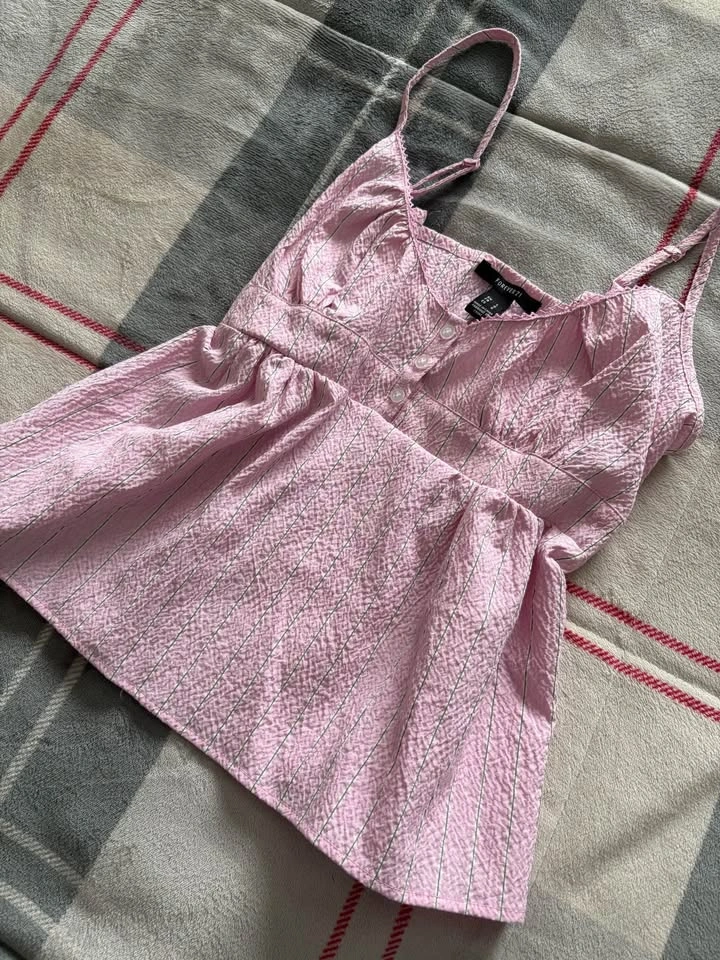 Pink Striped Babydoll Cami Top - photo 3