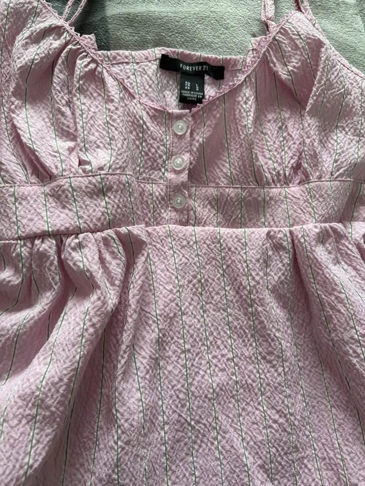 Pink Striped Babydoll Cami Top - photo 4