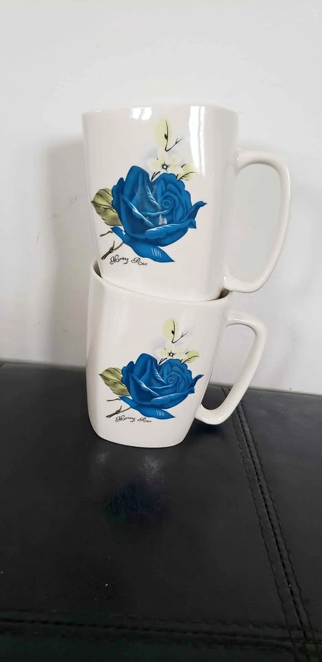 Blue Rose Coffee Mug Set