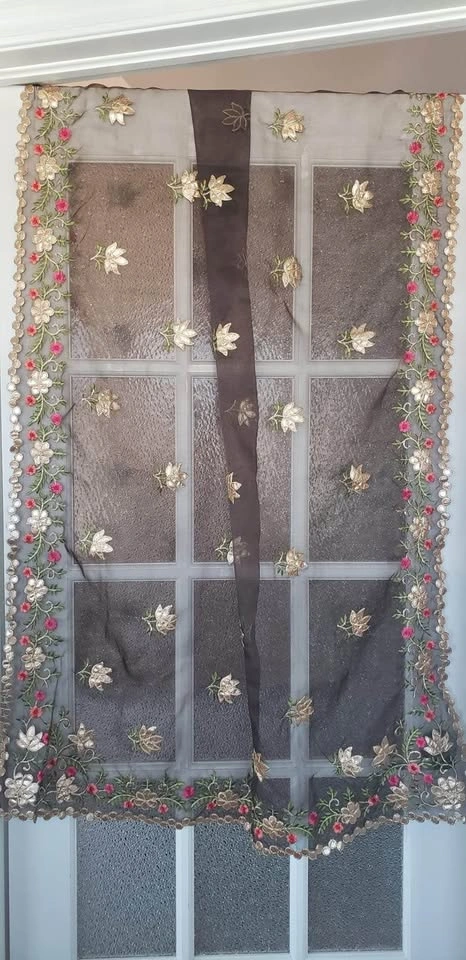 Brown Organza Dupatta with Gota Patti Work - photo 5