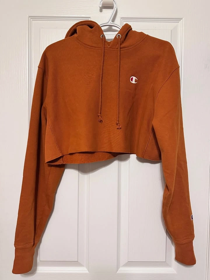 Champion Reverse Wave Crop Hoodie Orange Size S - photo 2