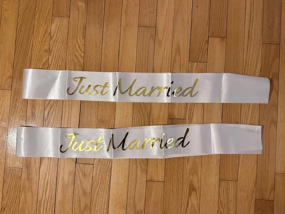 Just Married Sash Bachelorette Party Bride to Be Bridal Shower W - photo 3