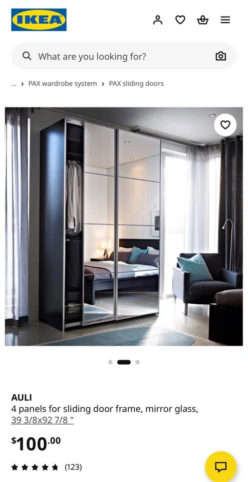 Brand new IKEA AULI PAX mirror glass panels 39 3/8x92 7/8" - photo 5