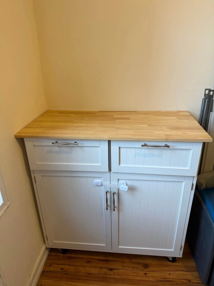 Kitchen Island Cart wheels / storage / free silverware organizer - photo 3