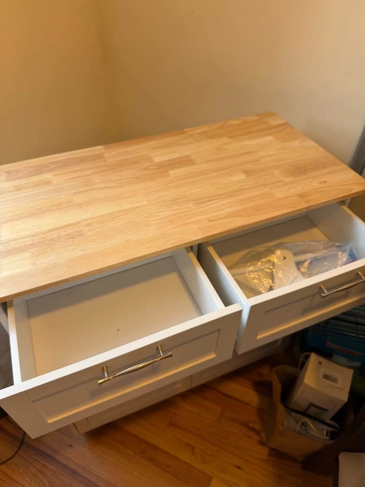 Kitchen Island Cart wheels / storage / free silverware organizer - photo 5