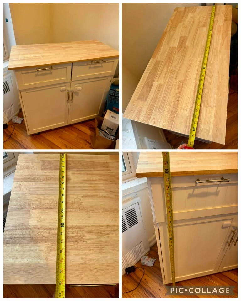 Kitchen Island Cart wheels / storage / free silverware organizer