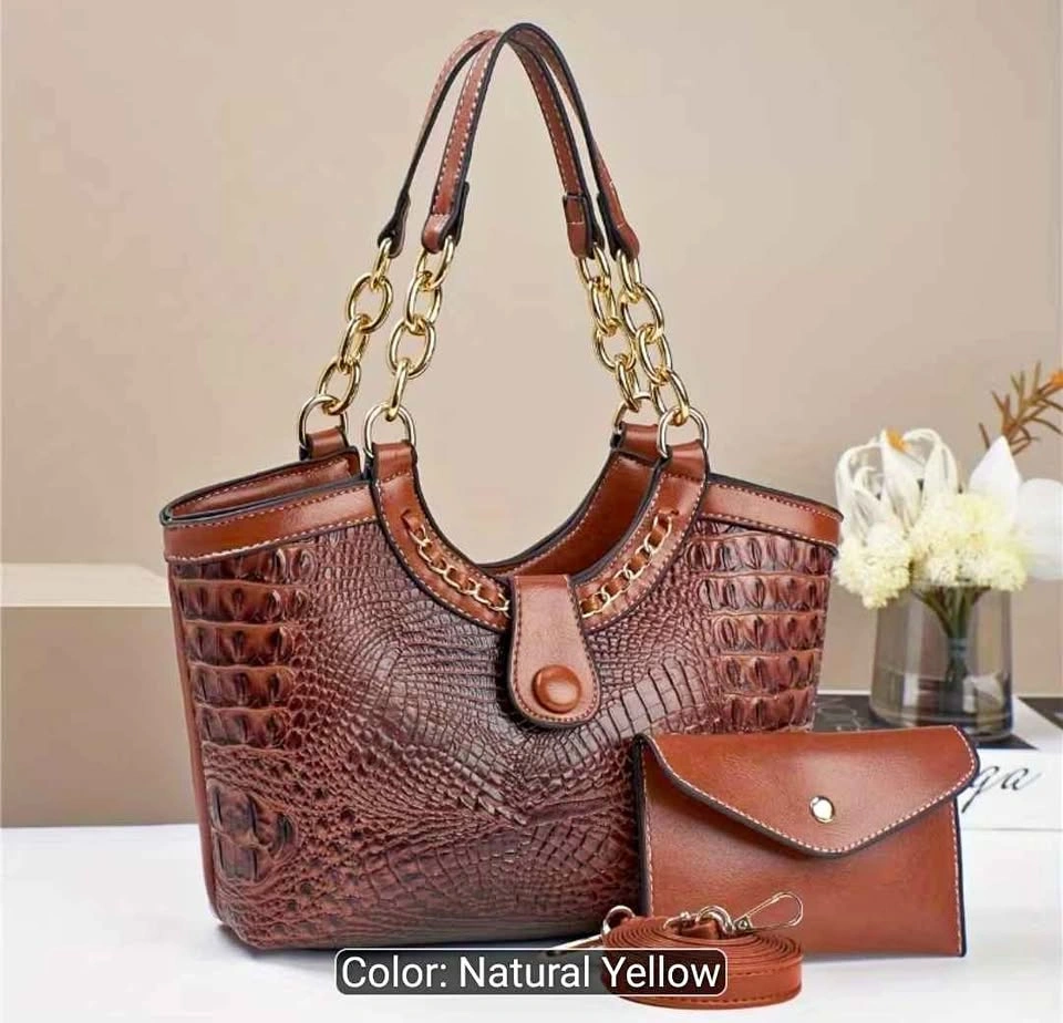 Brand new 2pc luxury crocodile pattern handbag
