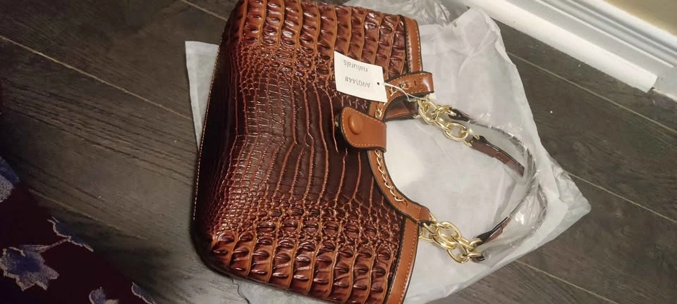 Brand new 2pc luxury crocodile pattern handbag - photo 5