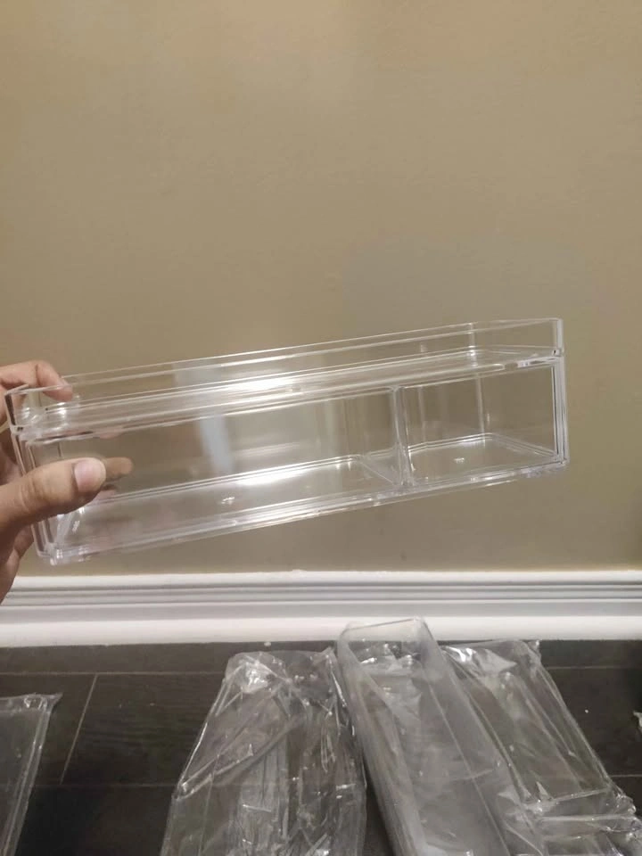 Brand new clear acrylic 8pc organizer set makeup / bathroom orga - photo 3
