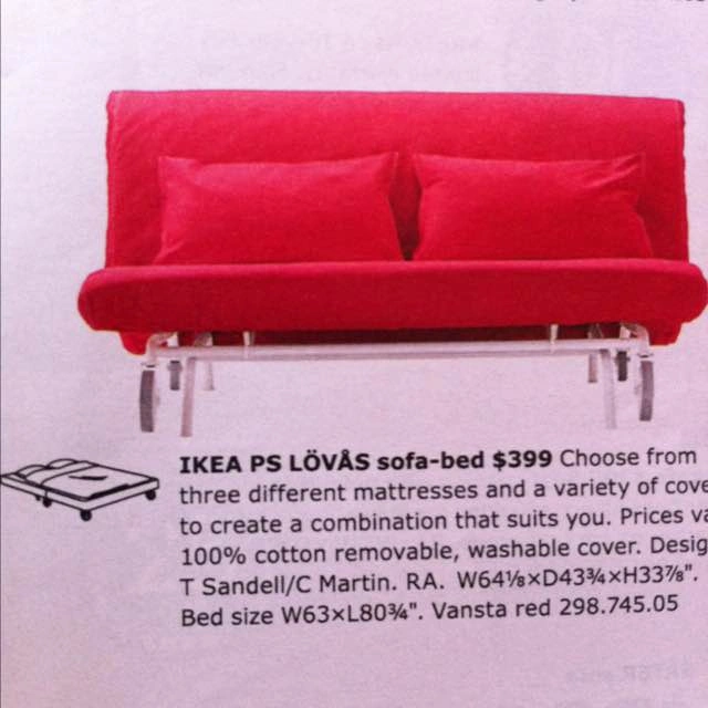Ikea Lovas Sofa Bed Cover - Red - photo 4