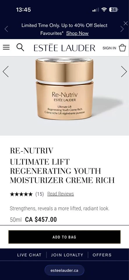 New Estée Lauder Re-Nutriv Ultimate Lift Regenerating Youth Crea - photo 4