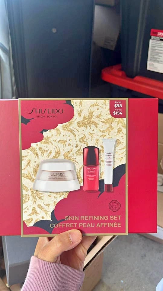 New Shiseido Face Cream Set (50ml Cream + 10ml Serum + 5ml Eye S
