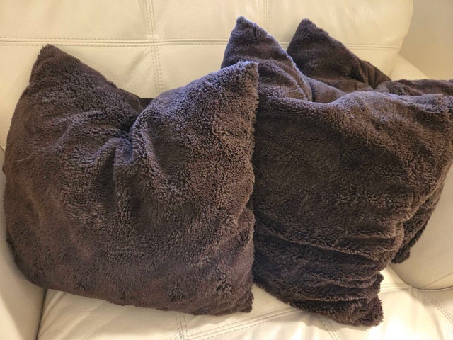 SET OF 3: Luxe Pier 1 Imports Faux Fur Pillows – Chocolate Brown - photo 2