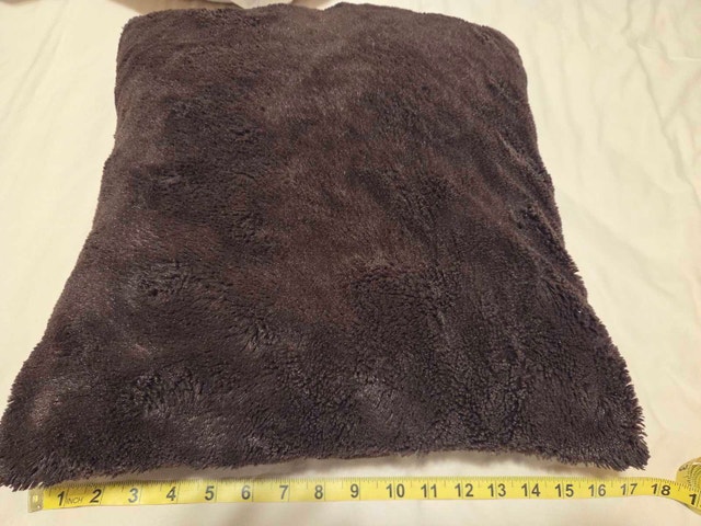 SET OF 3: Luxe Pier 1 Imports Faux Fur Pillows – Chocolate Brown - photo 4