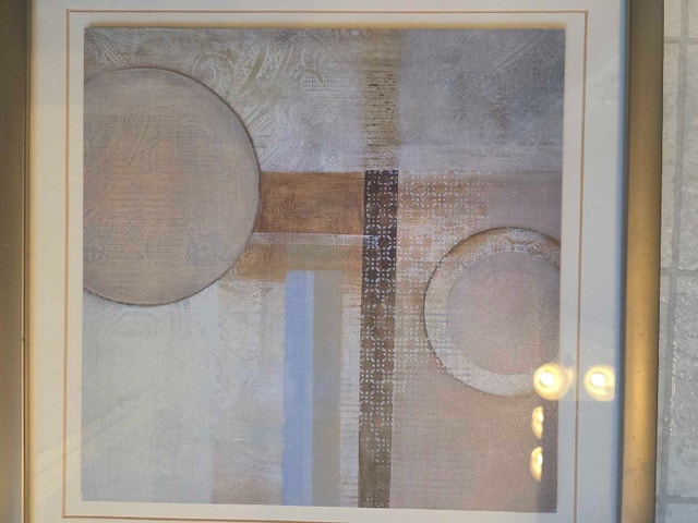 Pair of Medium Framed Abstract Prints - photo 3