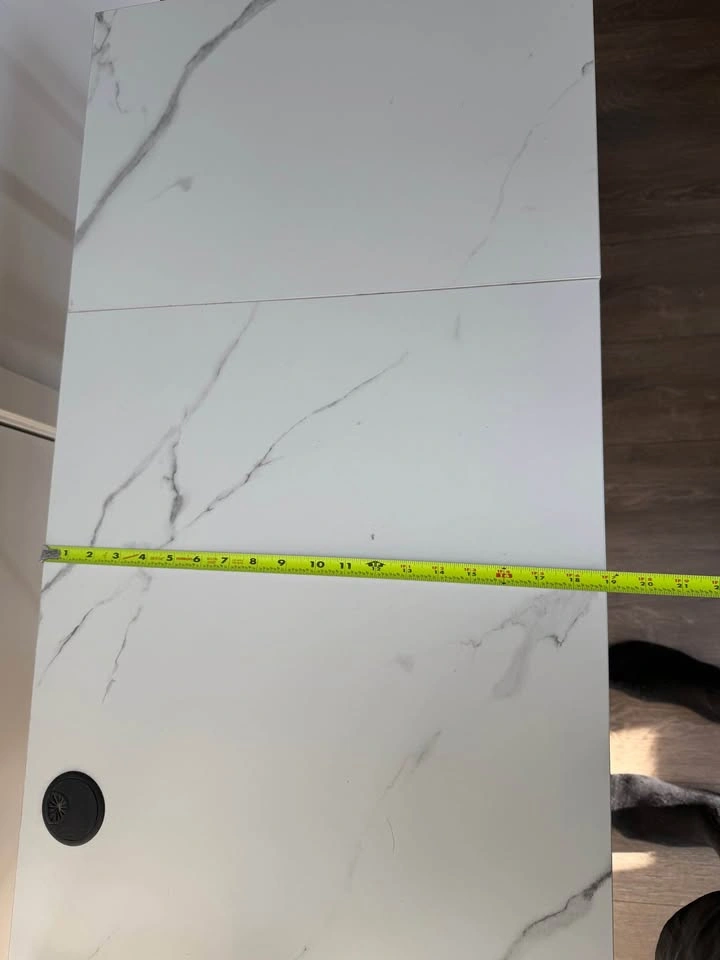 L Shaped Computer Desk with Monitor Stand - White/Gold - photo 3