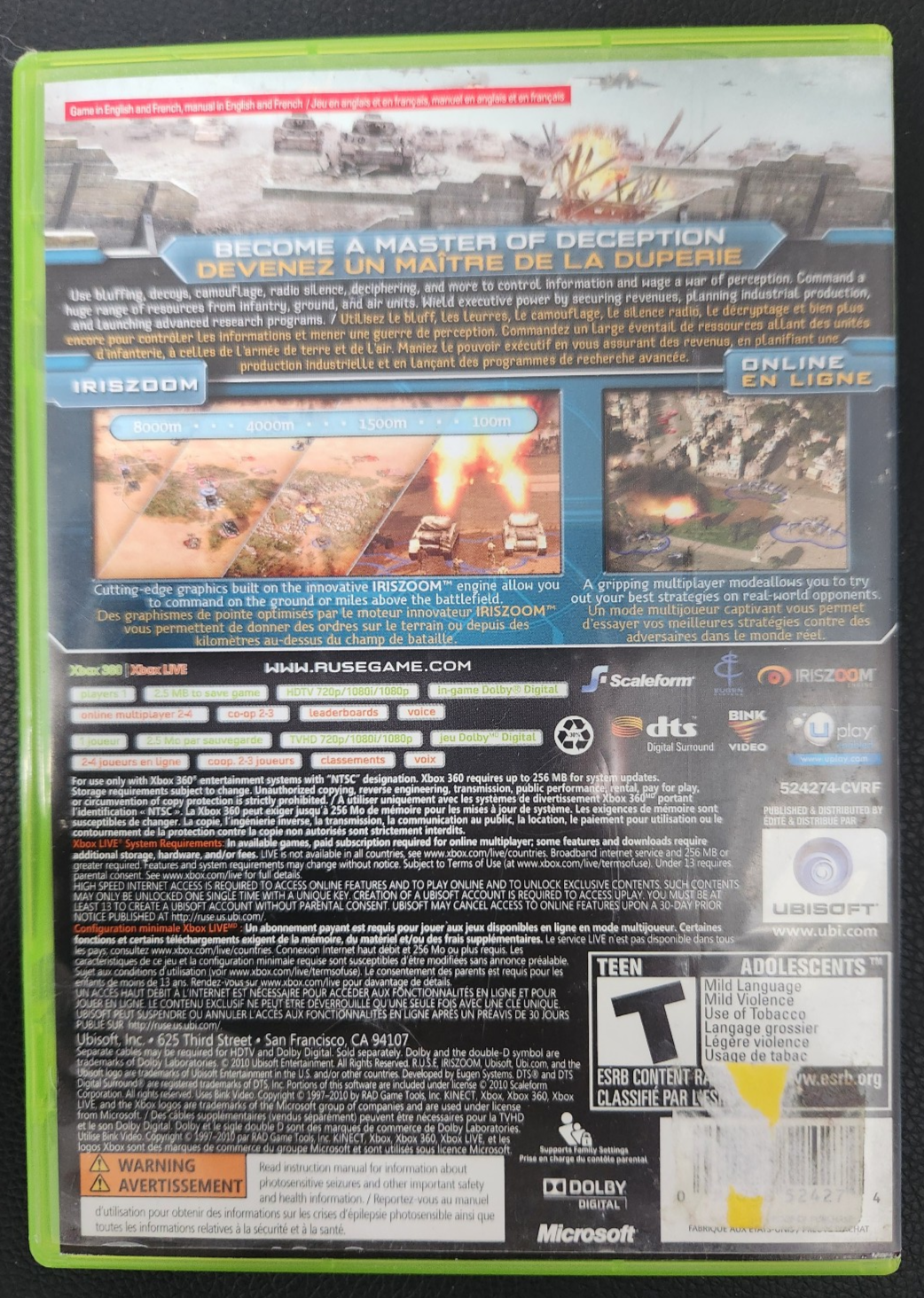 RUSE: The Art of Deception (Xbox 360) CIB w/ Manual - photo 2