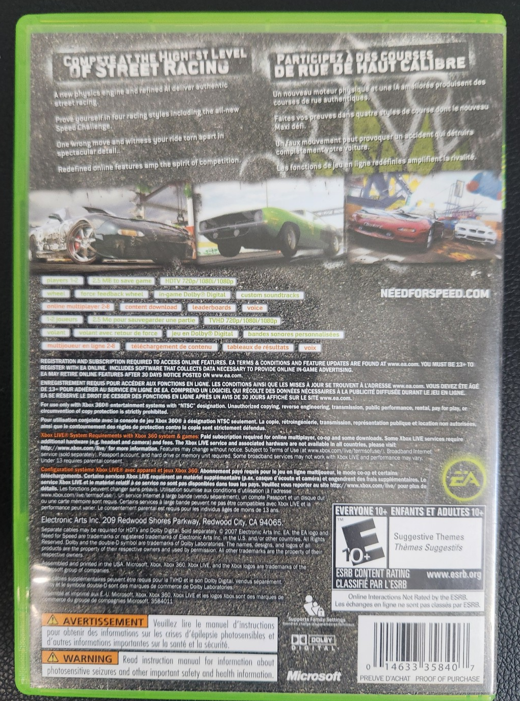 Need for Speed Pro Street - Xbox 360 - CIB Complete w/ Manual - photo 2