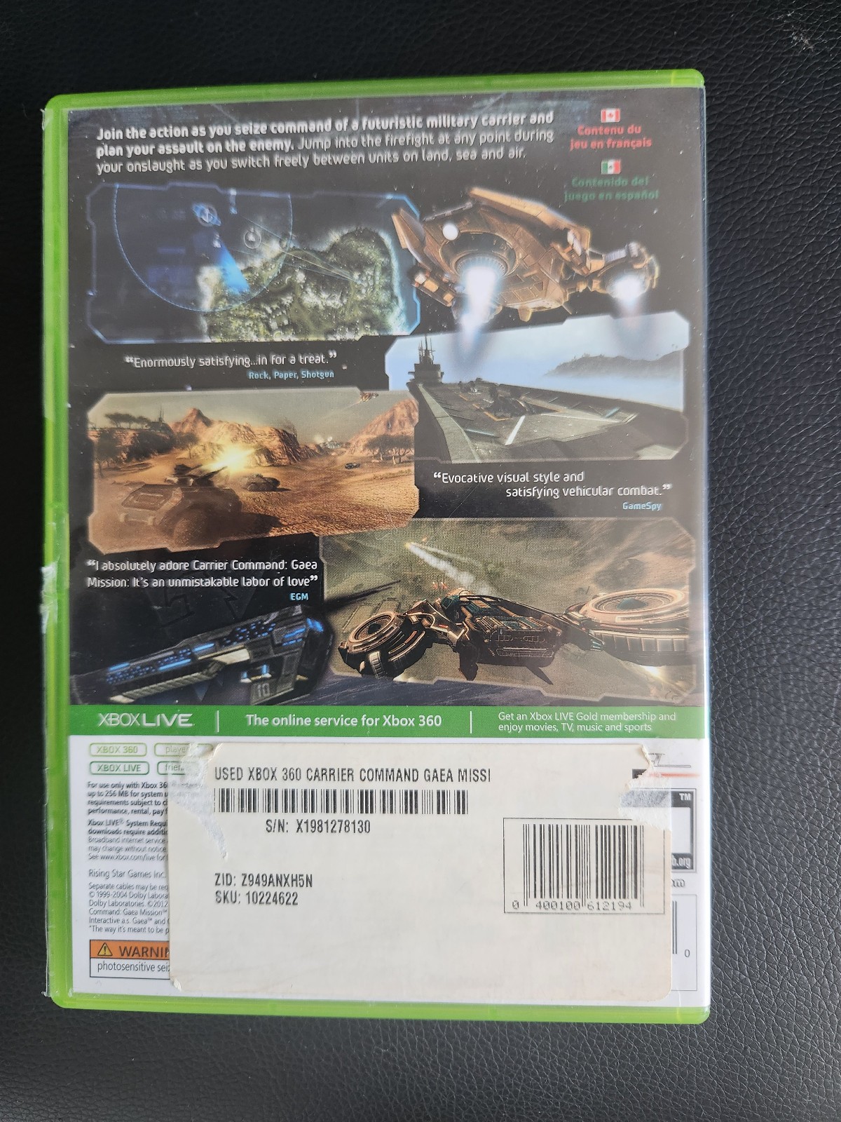 Carrier Command: Gaea Mission (Xbox 360, 2012) Complete Tested - photo 2