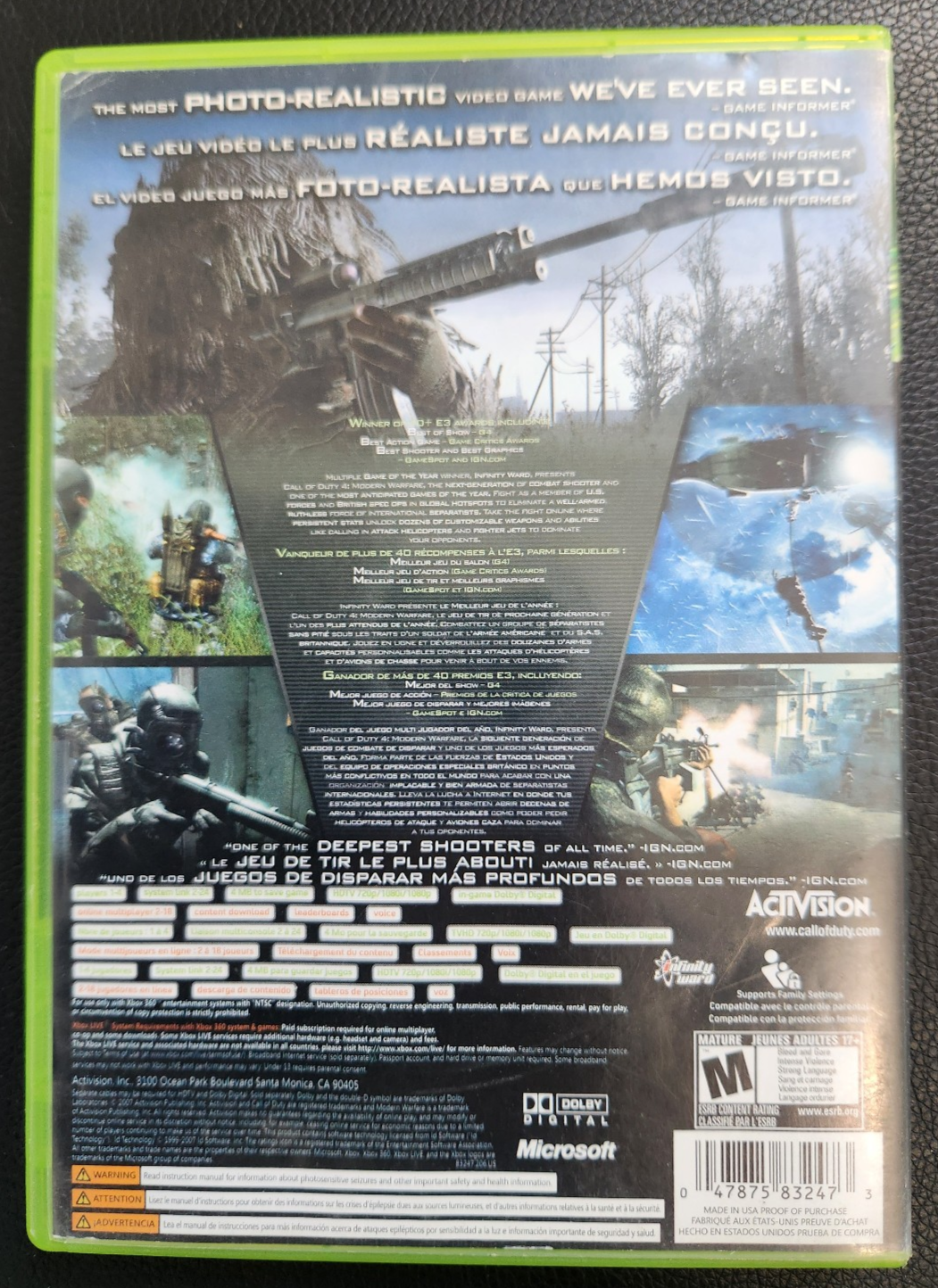 Call of Duty 4: Modern Warfare (Xbox 360, 2007) w/ Manual - photo 2