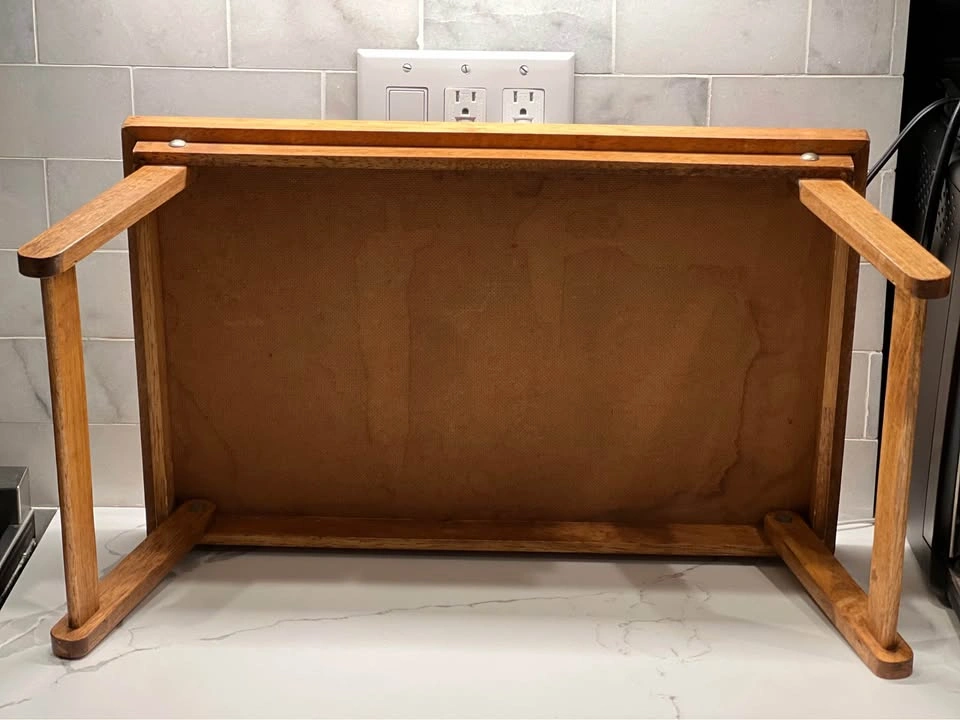 Vintage Heartland Pattern Wood Folding Bed Tray Table - photo 5