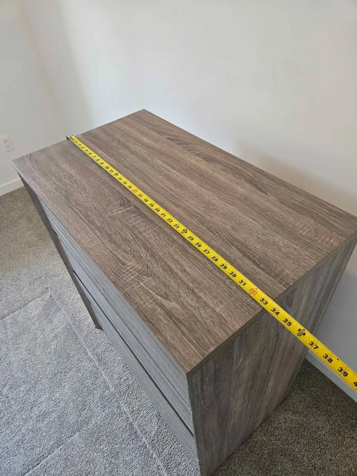 Grey Faux Wood 4-Drawer Dresser - photo 2