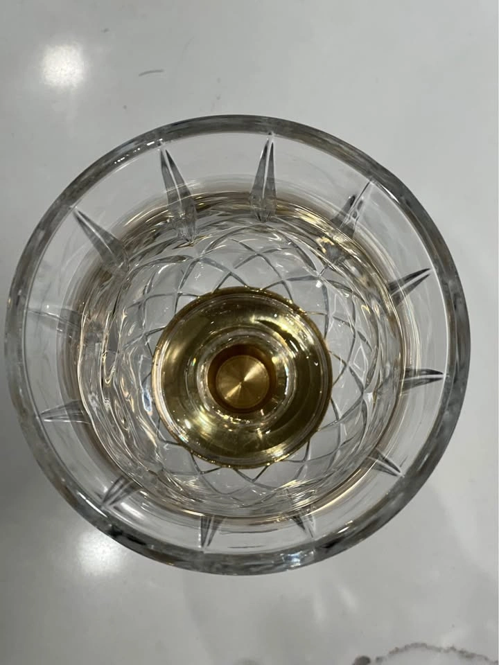 Vintage Crystal Hurricane Lamp with Brass Base - photo 2