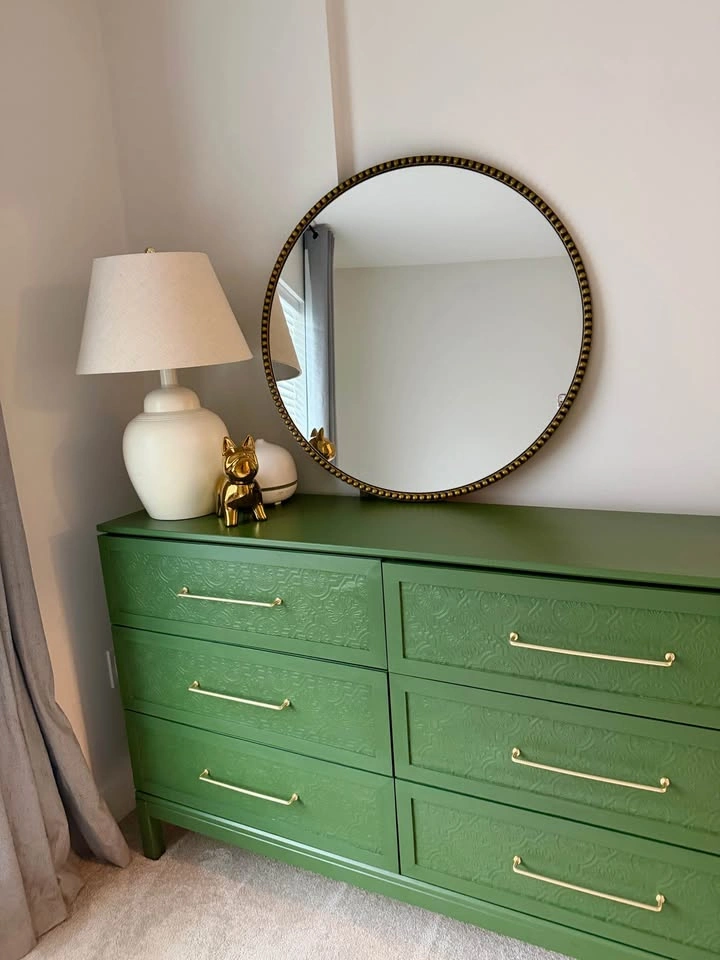 Round Mirror with Golden Beaded Edge - photo 2