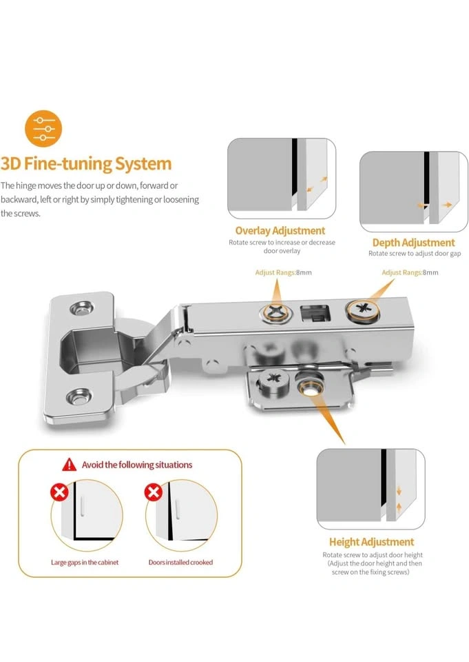 45mm Soft Close Cabinet Hinges for Frameless Cabinets - photo 5