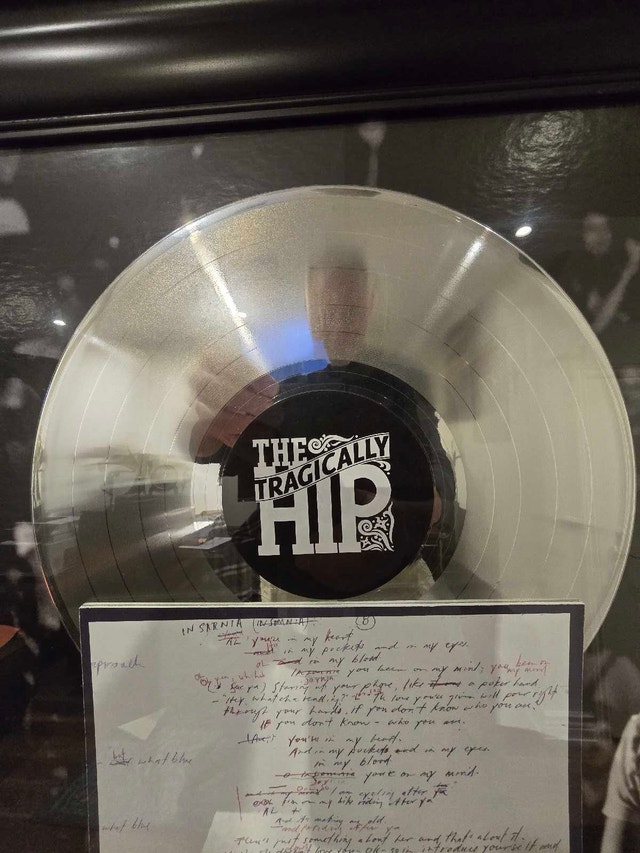 Tragically Hip Framed Memorabilia - Silver Record, Lyrics, Photo - photo 3