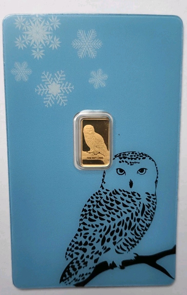 1 gram Gold Bar PAMP Switzerland Snowy Owl Prooflike (PL)