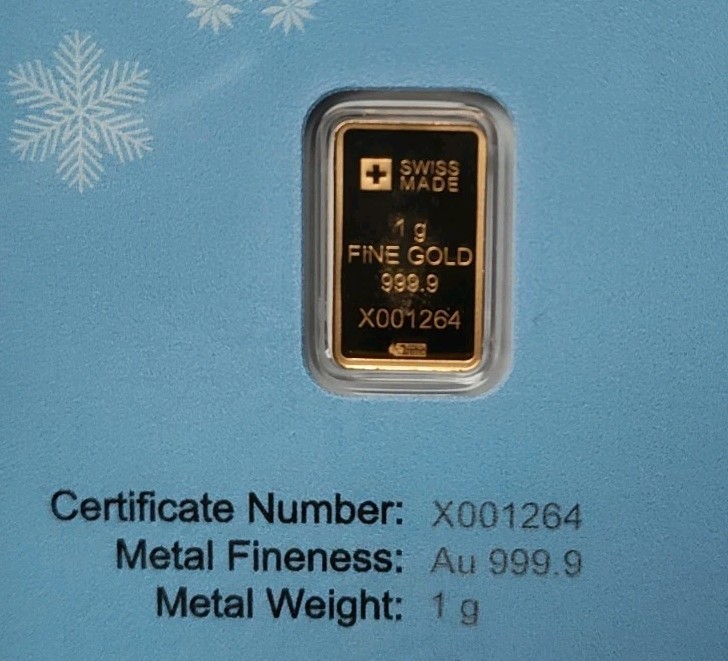 1 gram Gold Bar PAMP Switzerland Snowy Owl Prooflike (PL) - photo 3
