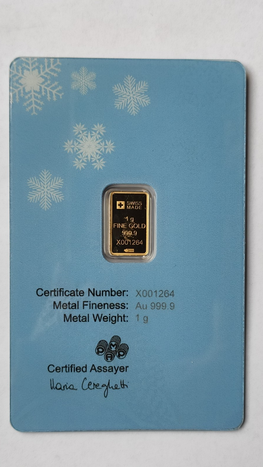 1 gram Gold Bar PAMP Switzerland Snowy Owl Prooflike (PL) - photo 4