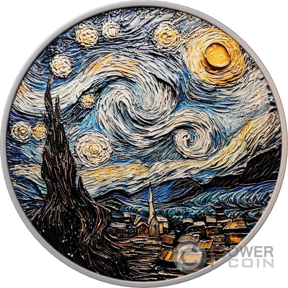 Starry Night 2 oz Silver Coin 2000 Francs Cameroon 2025
