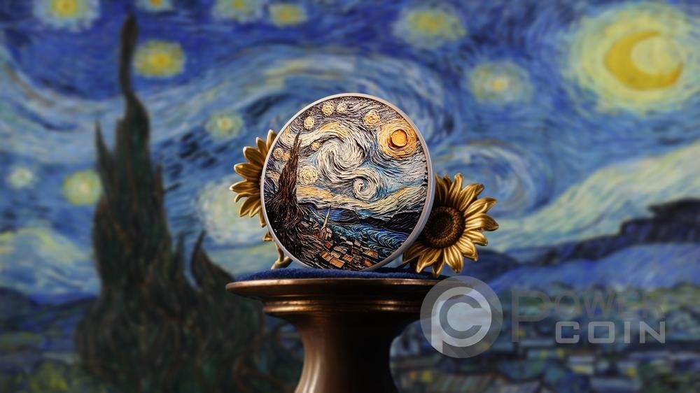 Starry Night 2 oz Silver Coin 2000 Francs Cameroon 2025 - photo 3