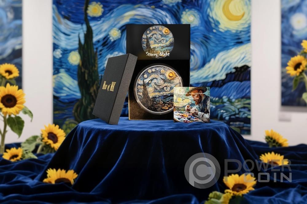 Starry Night 2 oz Silver Coin 2000 Francs Cameroon 2025 - photo 4