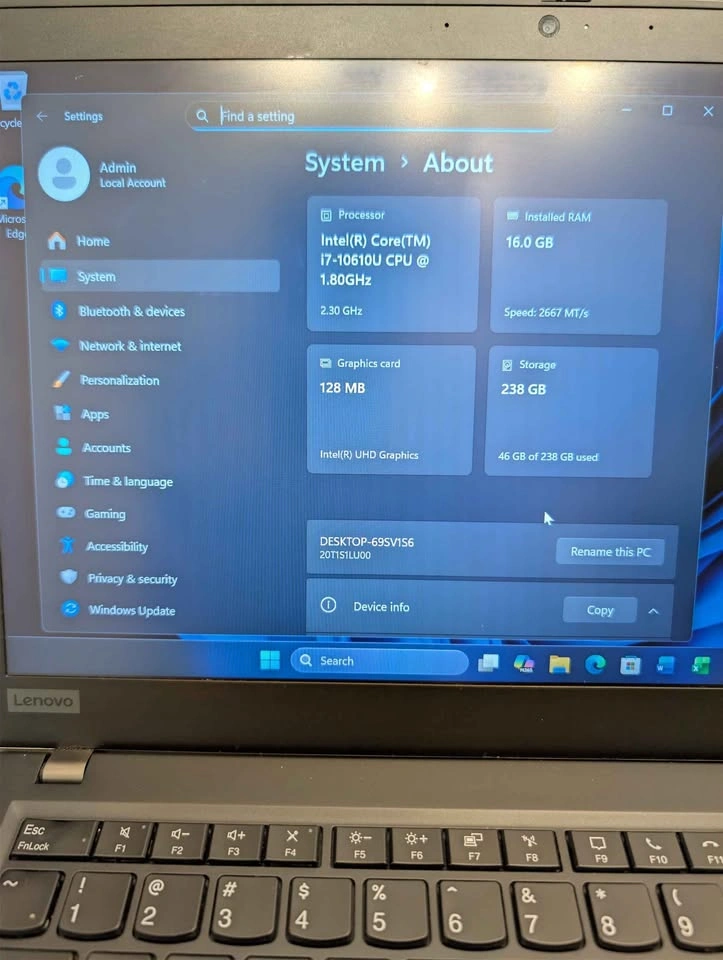 Lenovo ThinkPad T14s i7 10th Gen Touchscreen 16GB RAM 256GB SSD - photo 2