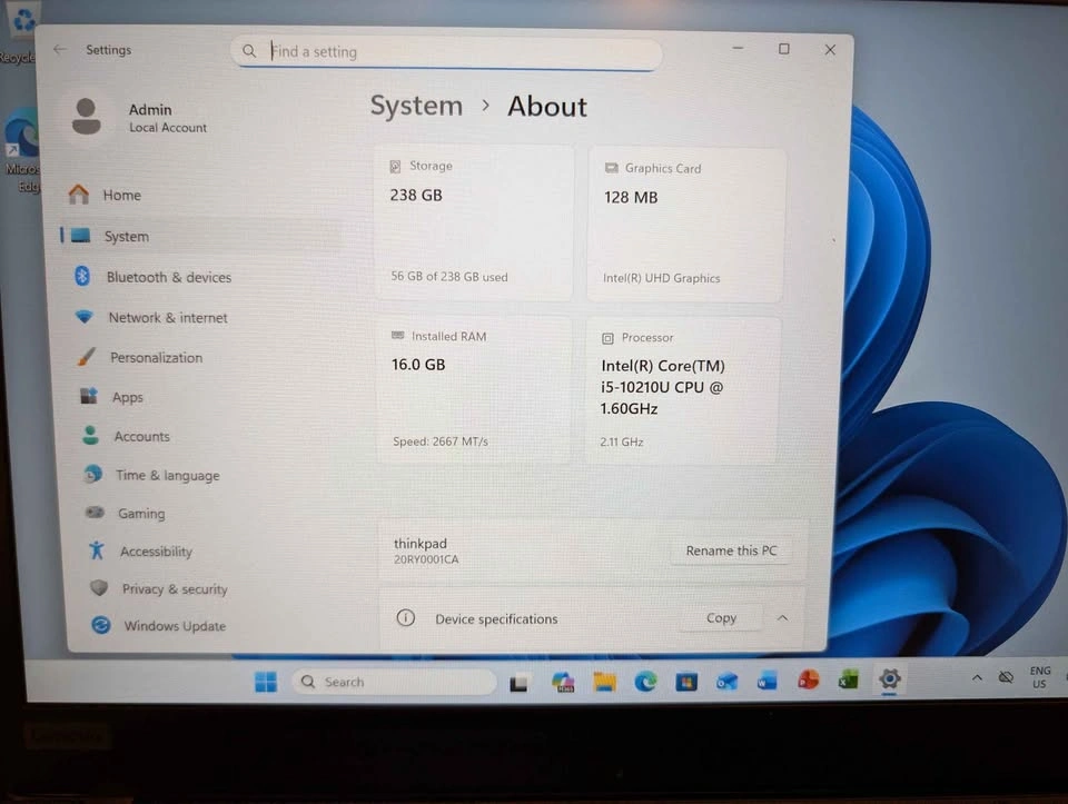 Lenovo ThinkPad T490 Laptop i5 10th Gen 16GB RAM 256GB SSD - photo 3