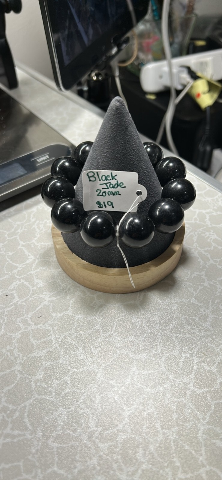 Beaded Bracelet - Black Jade - Handmade