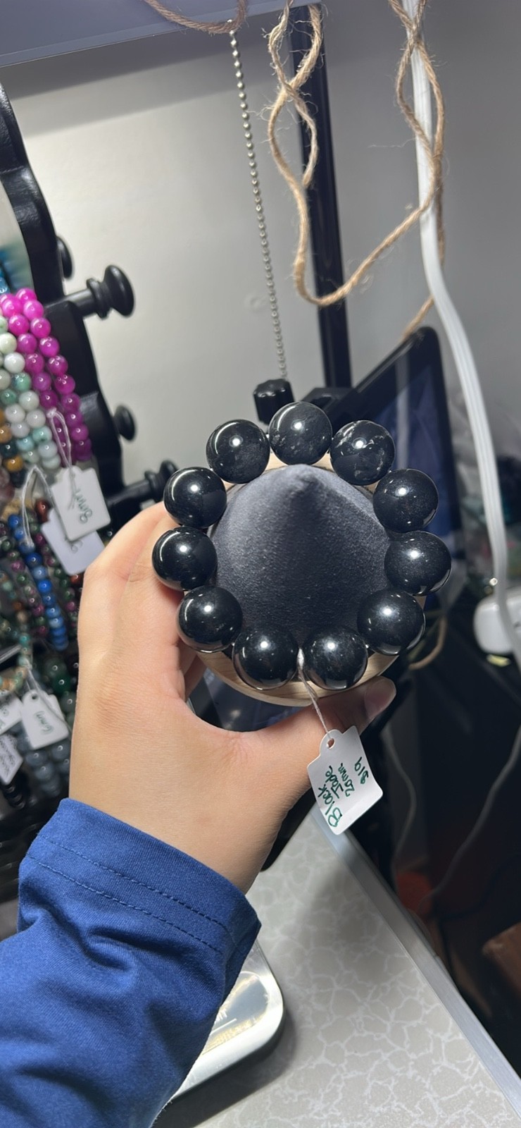 Beaded Bracelet - Black Jade - Handmade - photo 3