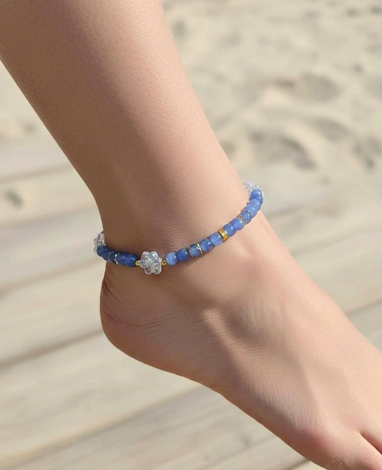 Blue ankle bracelet
