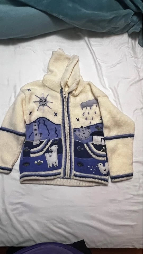 Kids Size 6 Peruvian Handknit Wool Sweater