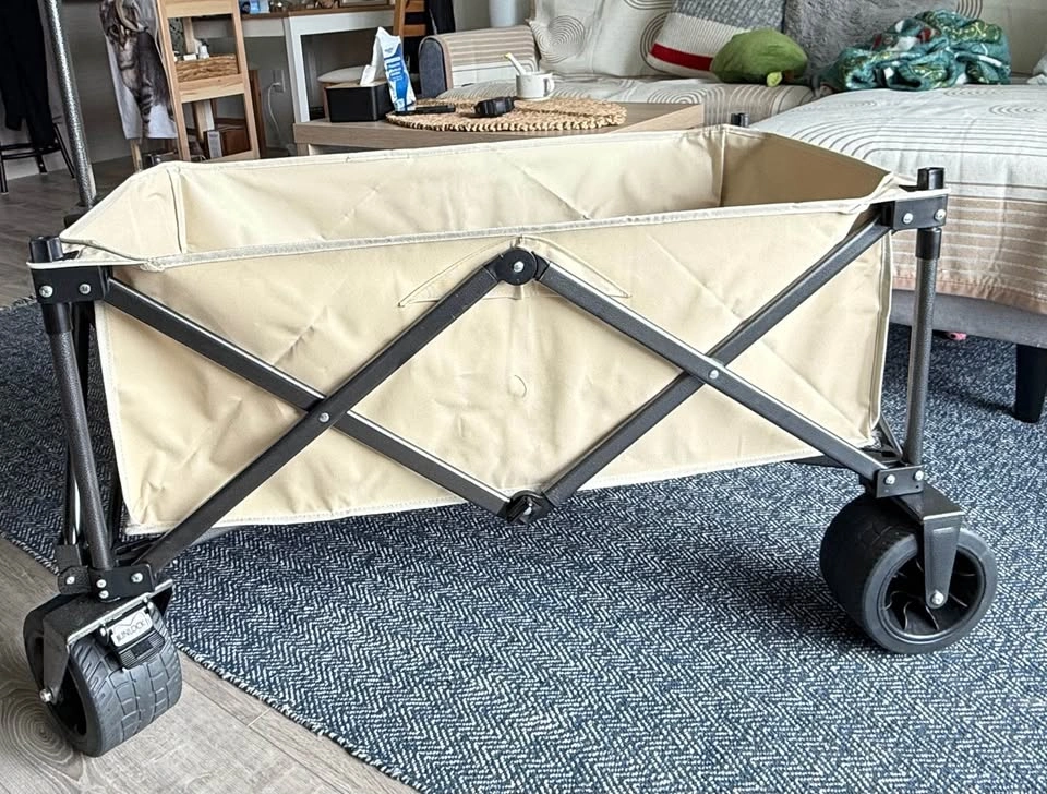 Foldable Utility Wagon - Beige Interior, Black Frame - photo 3