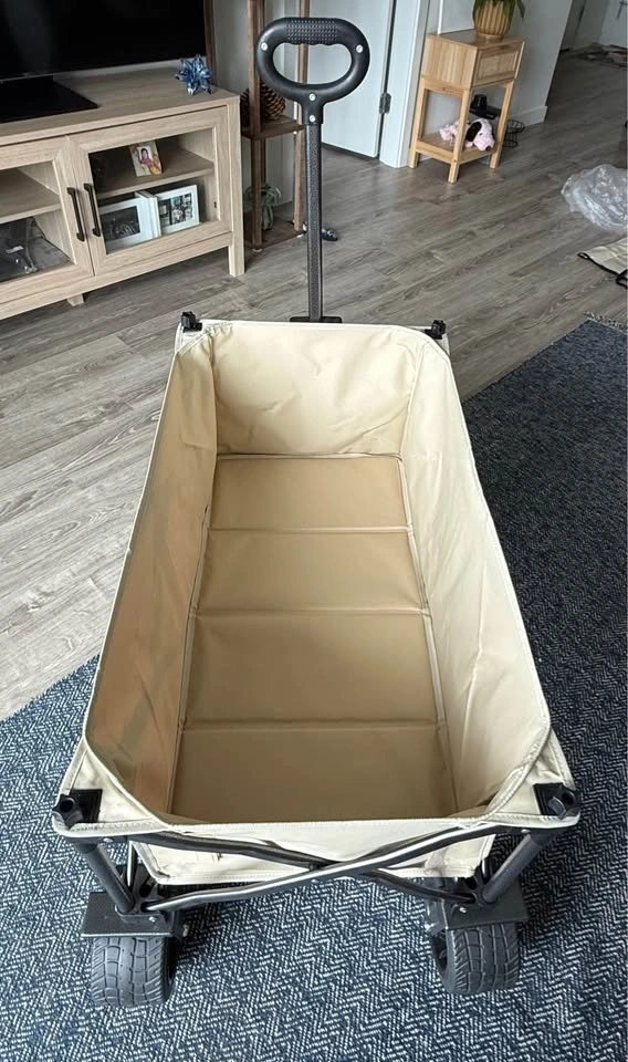 Foldable Utility Wagon - Beige Interior, Black Frame - photo 4