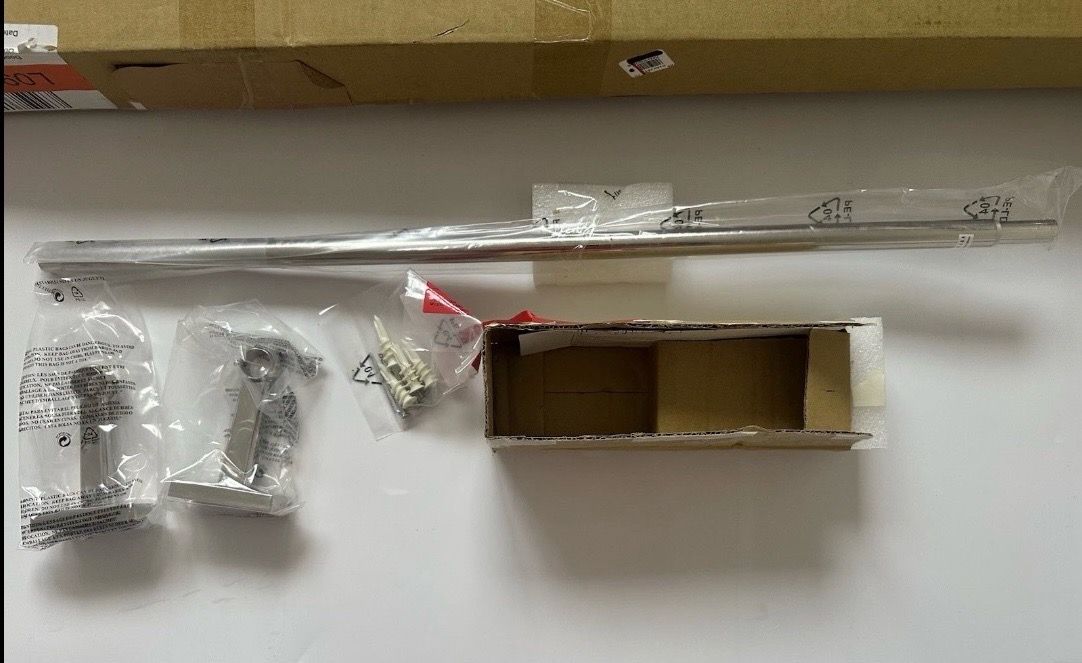 Pottery Barn Curtain Rod Polished Nickel 28-48"