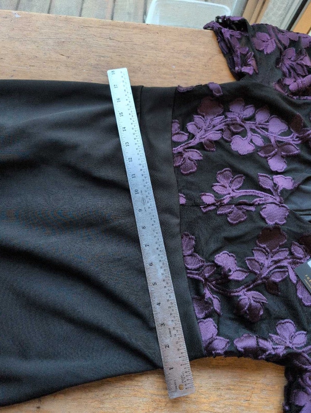 Forest Lily Dress Woman's Size 10 Black Purple - photo 2
