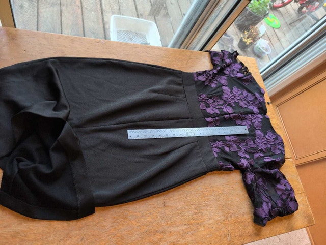 Forest Lily Dress Woman's Size 10 Black Purple - photo 5
